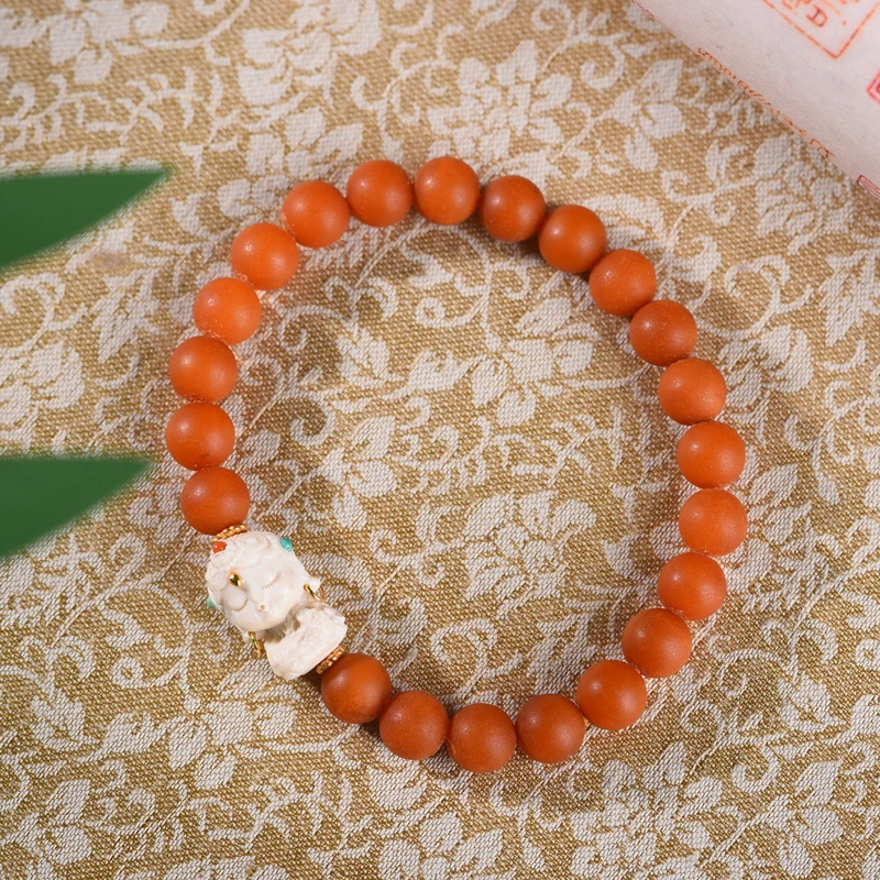 蜜蜡老蜡手串单圈手串简约设计度母轻奢珠宝【JJ081】