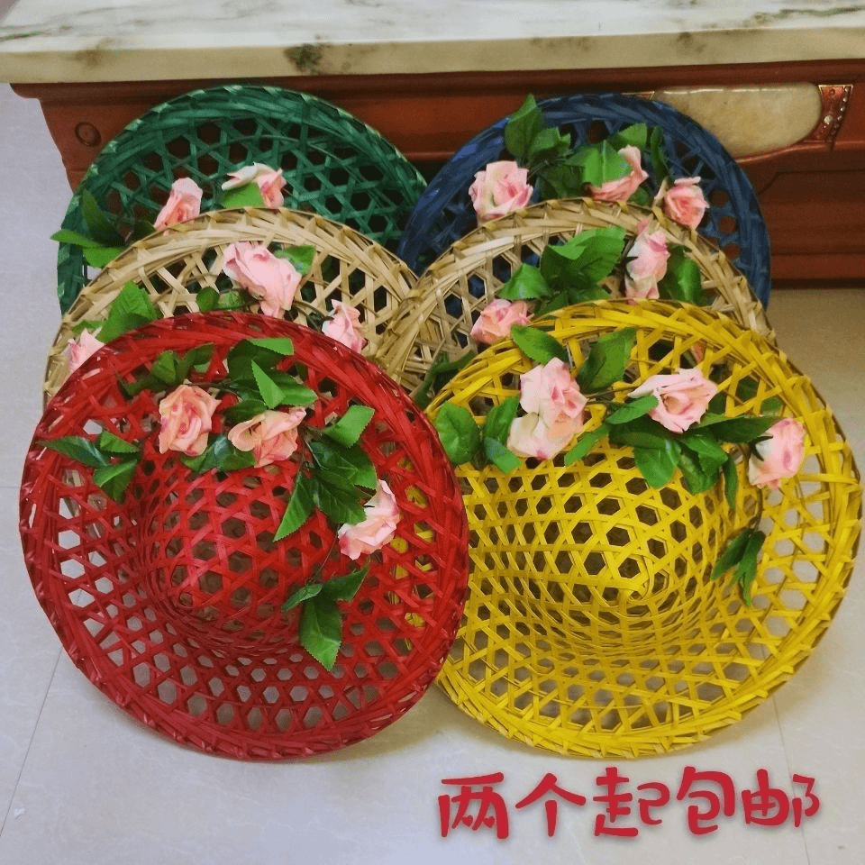 2022新款斗笠帽舞蹈道具俏江南黎乡笠影儿童演出道具竹编舞蹈帽