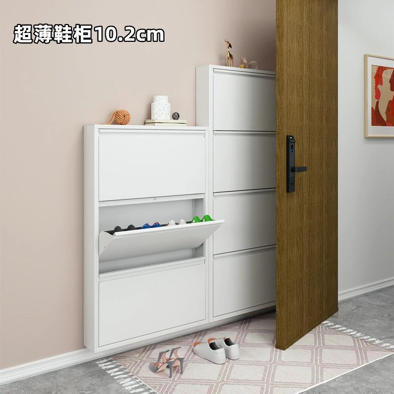 窄款10cm超薄鞋柜钢制翻斗极窄家用靠墙北欧风玄关柜翻斗式鞋柜