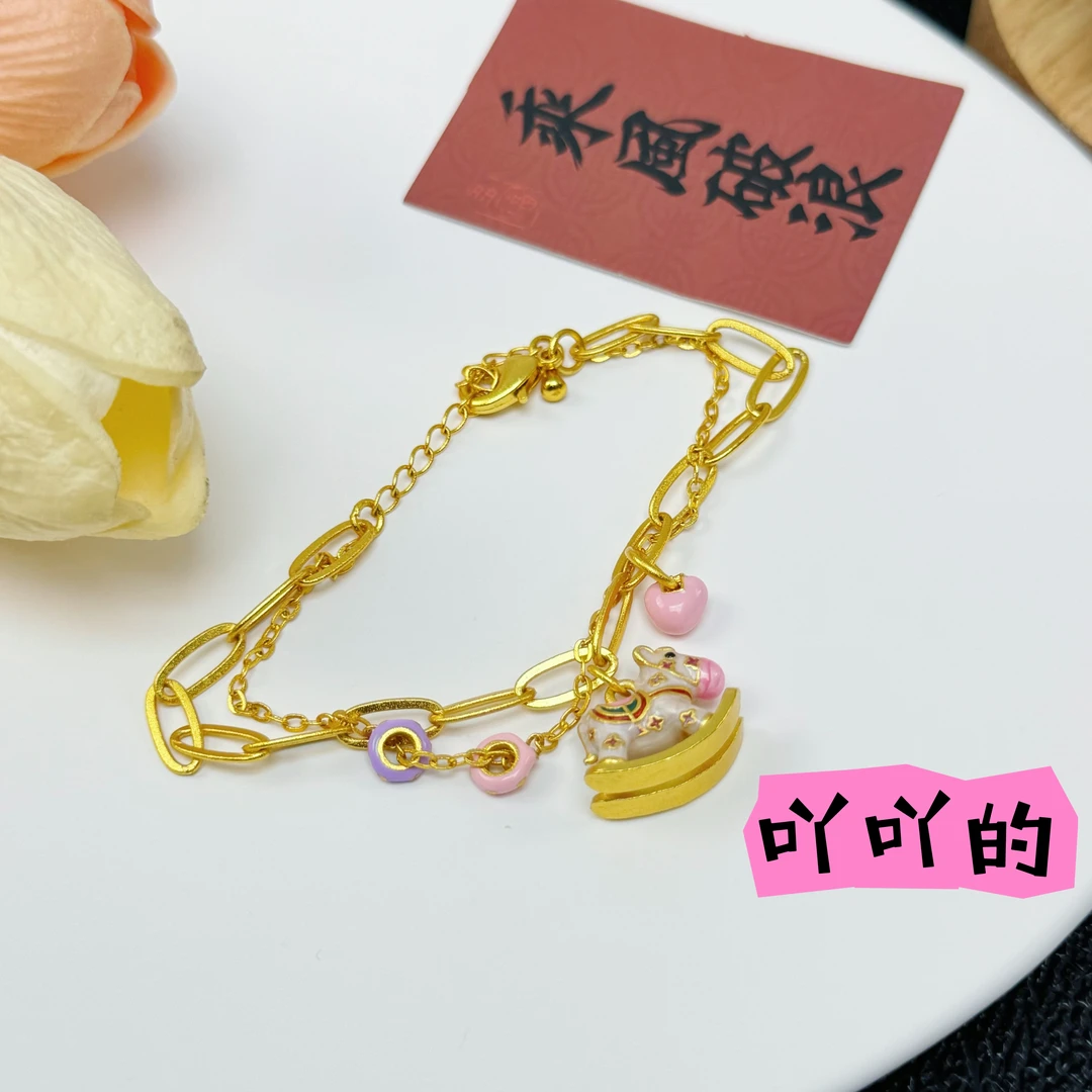 铜合金手链 【吖吖的】yy067甜甜圈小马手链