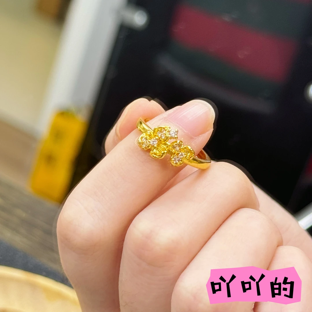 铜合金戒指 【吖吖的】yy029两个花花戒指