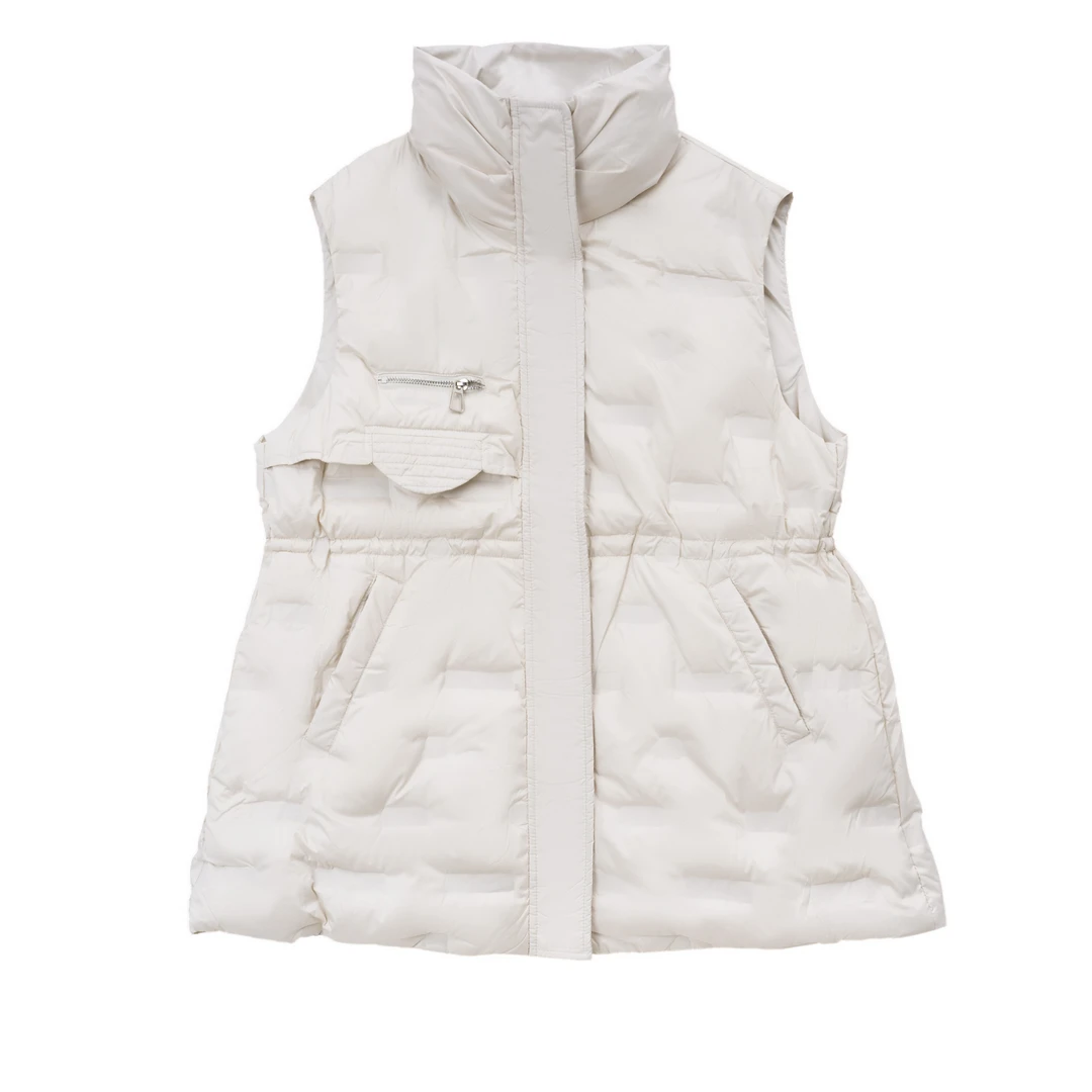 商场品牌撤柜秋冬款百搭设计款拉链印压设计显瘦羽绒马甲MX-0757