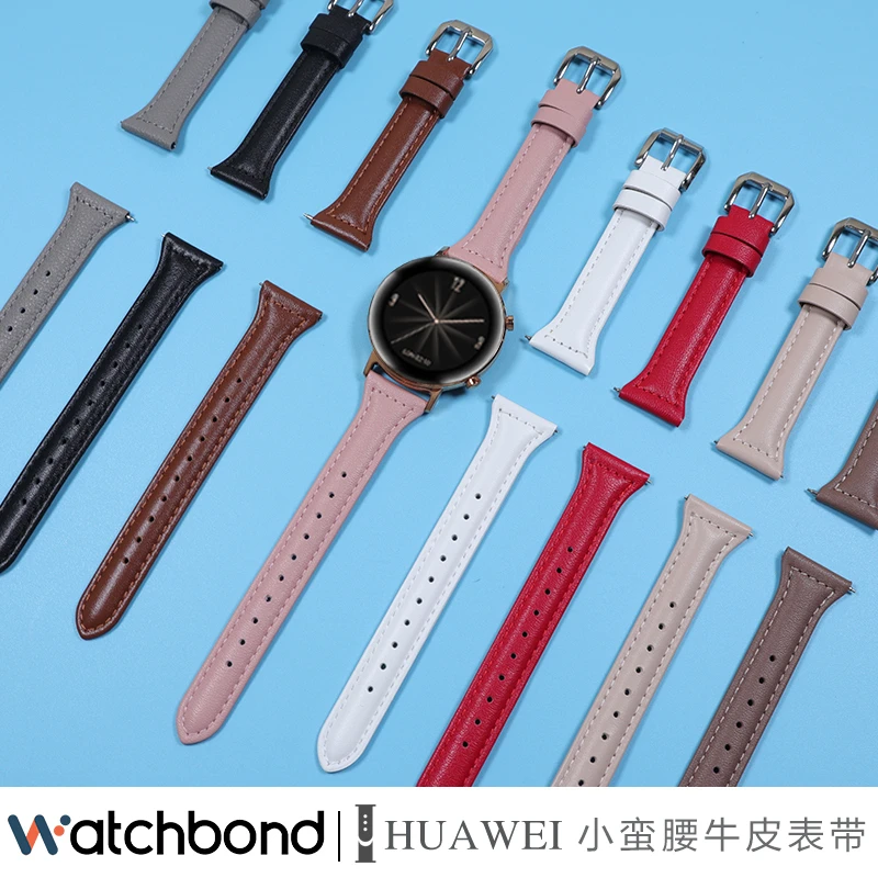适用华为GT3/GT2pro新款小蛮腰头层真皮表带牛皮watch3pro手表46