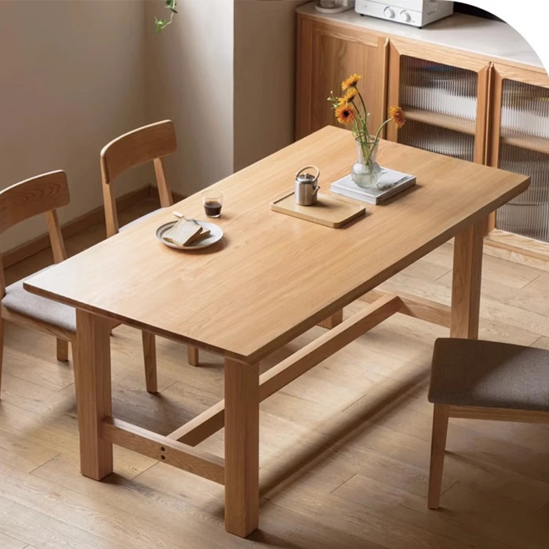 木佳全实木大板桌橡木餐桌家用吃饭桌大尺寸原木书桌可定制桌子