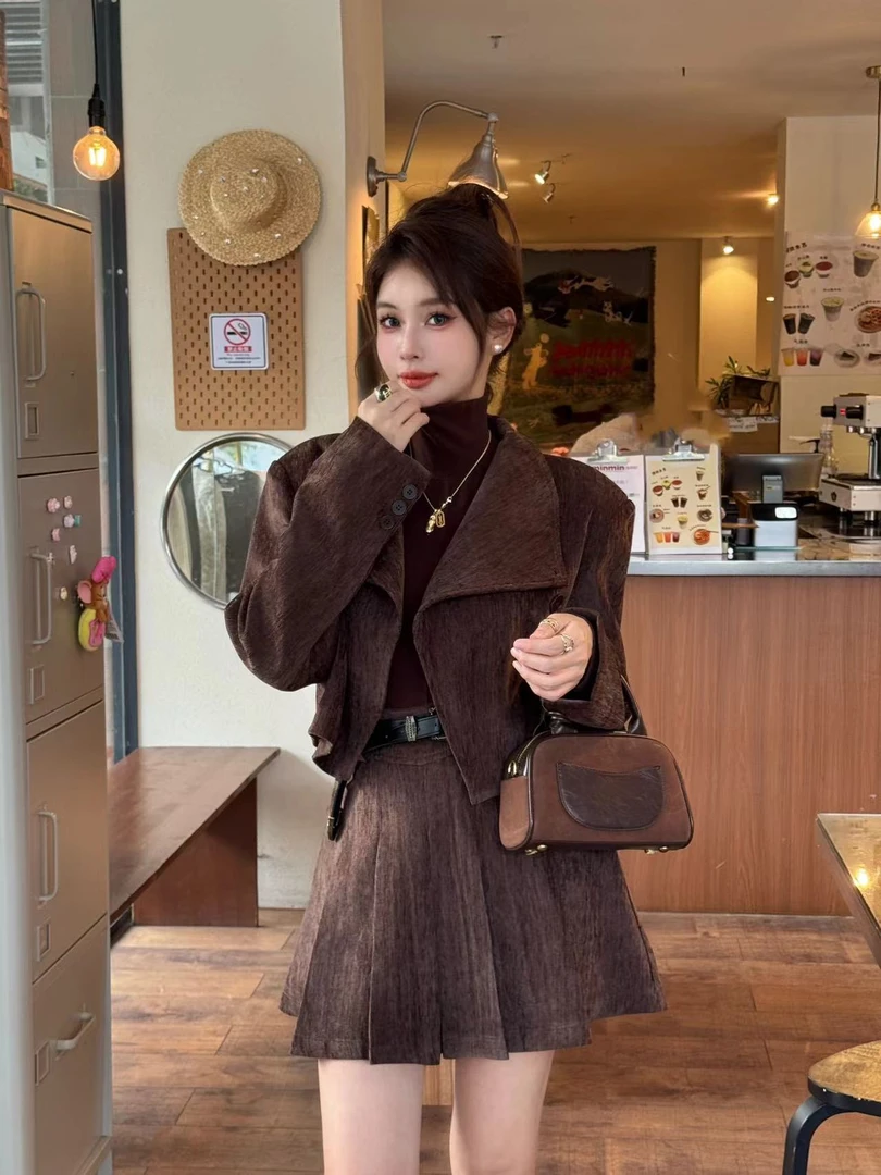 【清仓】复古休闲套装女港式高级感时尚气质w4320