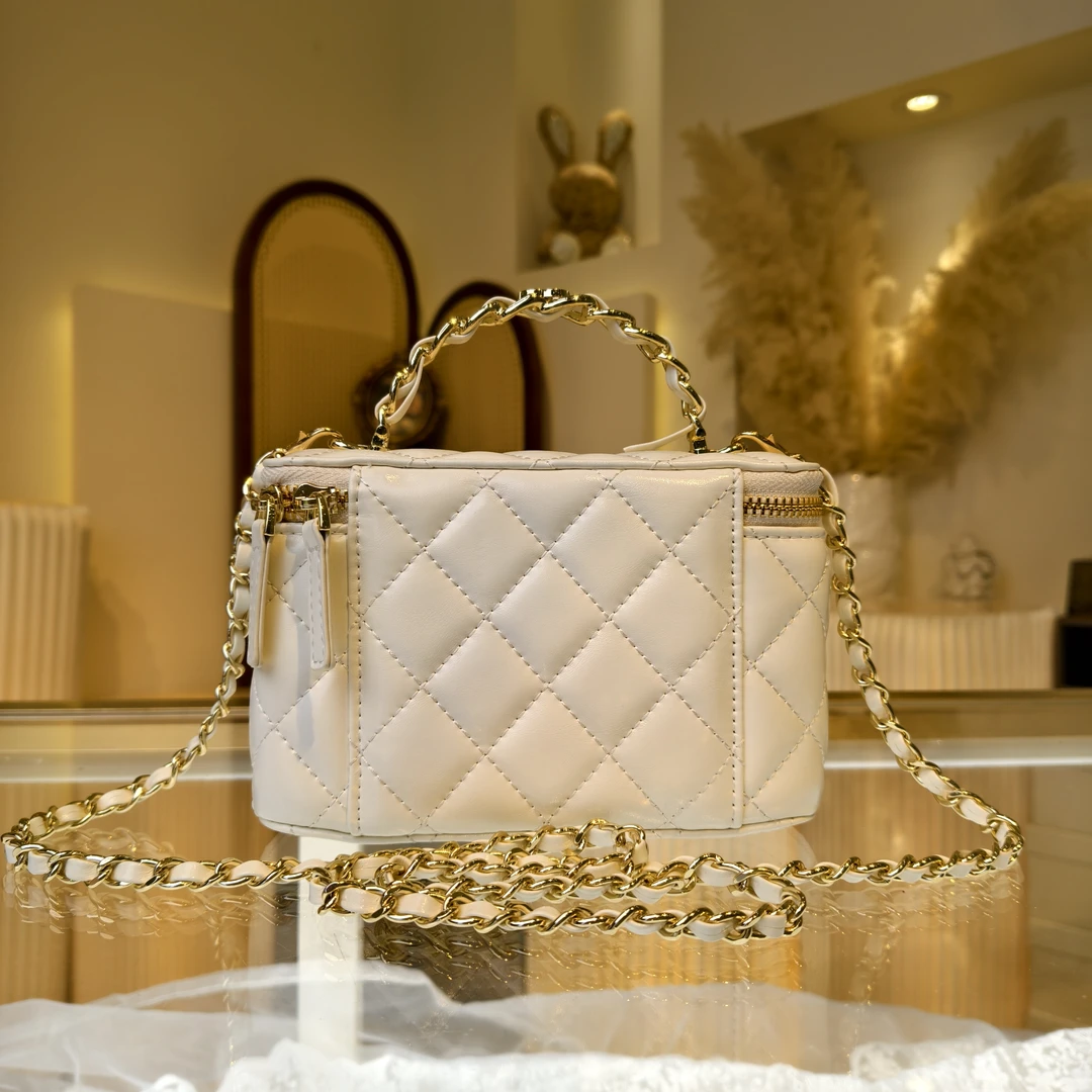 小香风轻奢气质经典手提盒子菱格链条时尚时尚百搭包2813女包