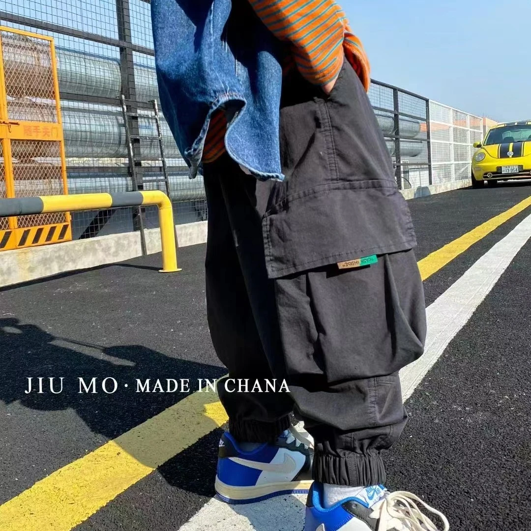 2025春特价款男童女童休闲工装裤松紧腰宽松时尚潮流透气中性百搭