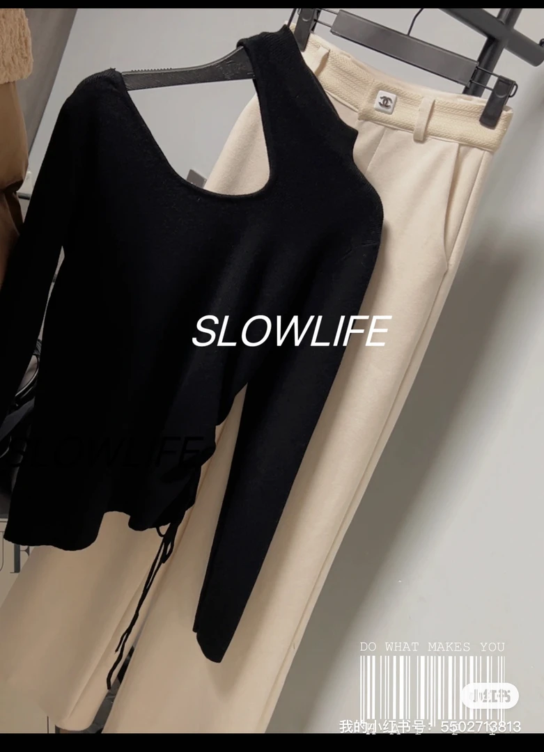 镂空设计针织打底衫短款时尚修身