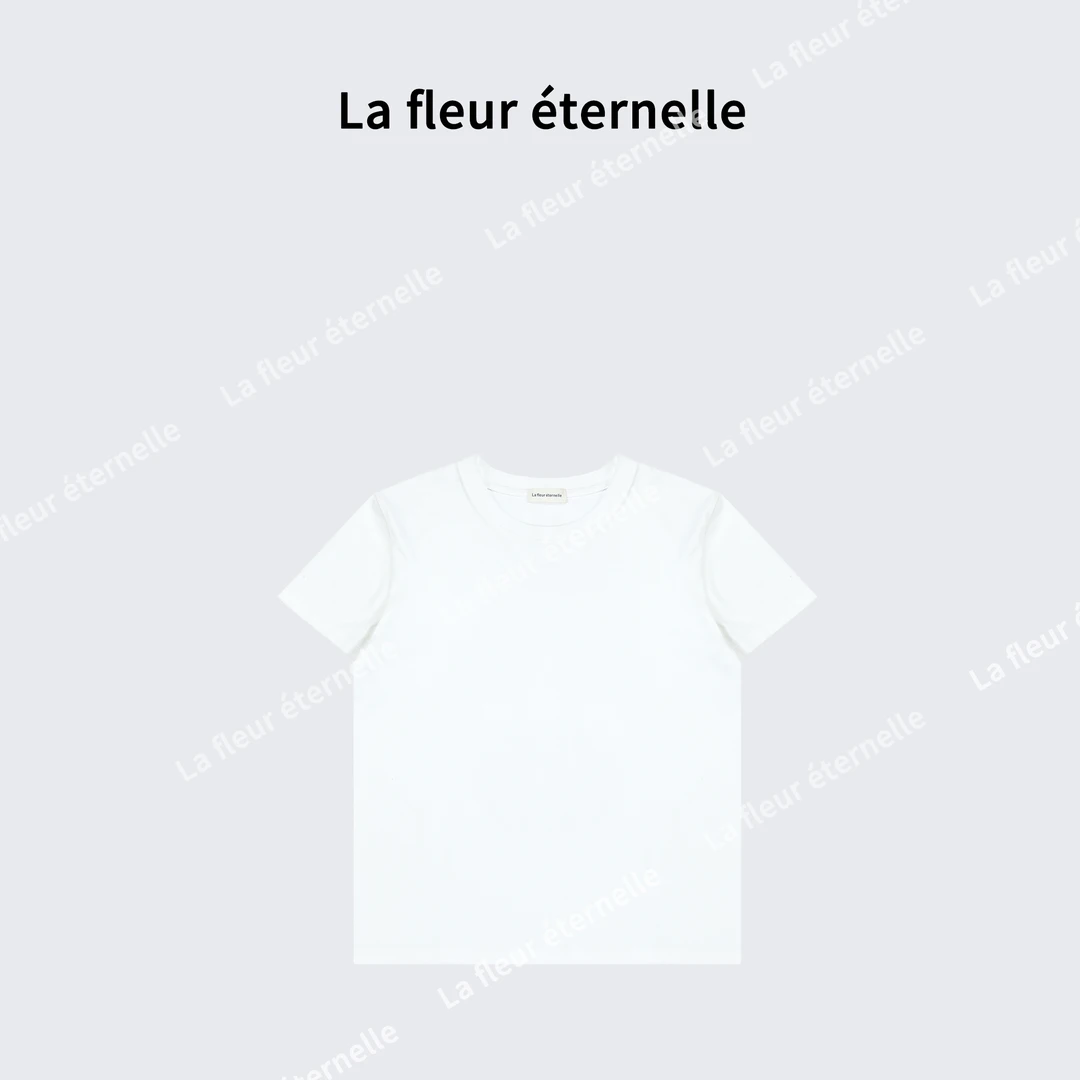 La fleur éternelle|精致短袖 纯色圆领简约休闲精致短袖女