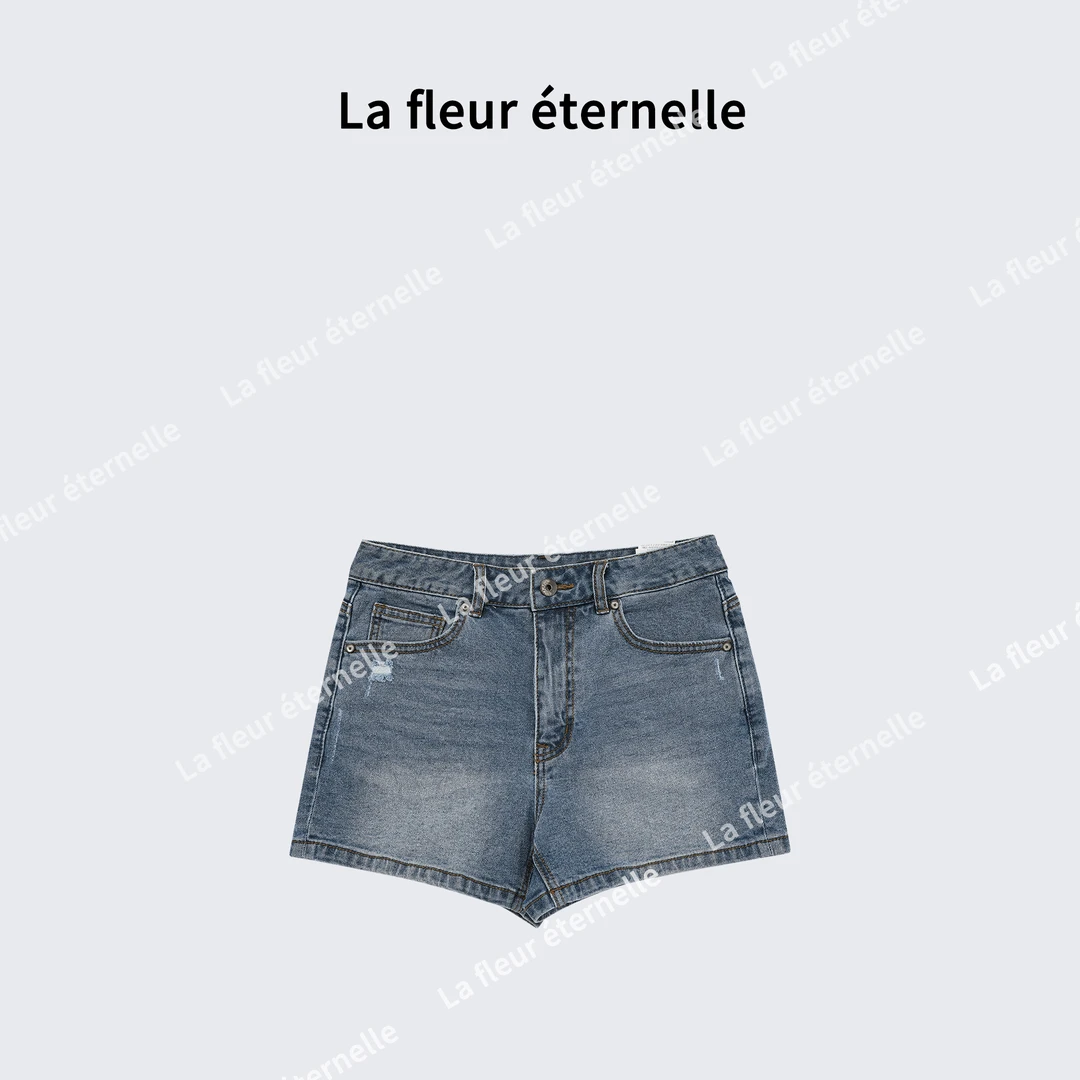 La fleur éternelle｜夏日必备短裤 夏季高腰牛仔短裤女