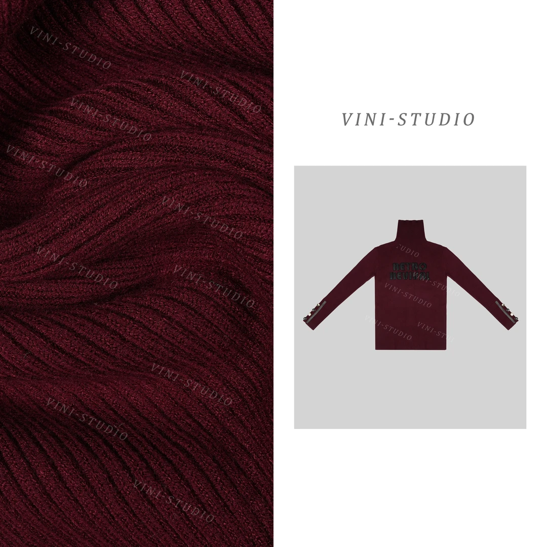 HUANG  VINI【黄微倪】新款休闲高领毛衣上衣CX110102