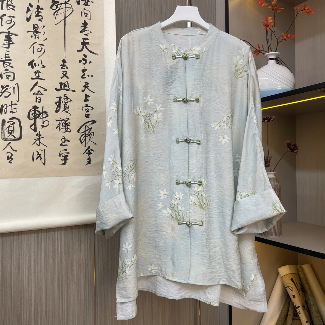 【禾枫】原创重工新中式国风复古盘扣宽松长袖外套上衣