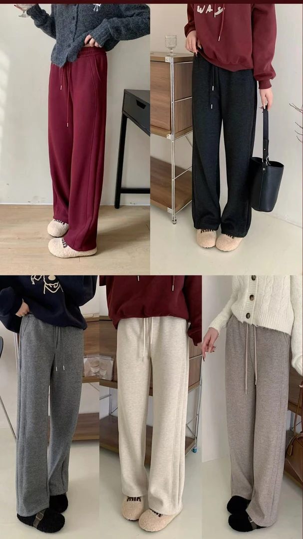 BB386  9019暖女款加绒阔腿裤