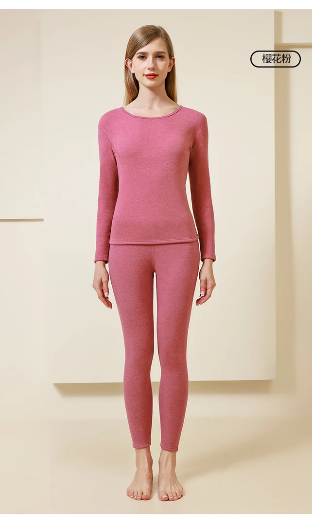 AA745 24802女款加绒一体绒保暖套装