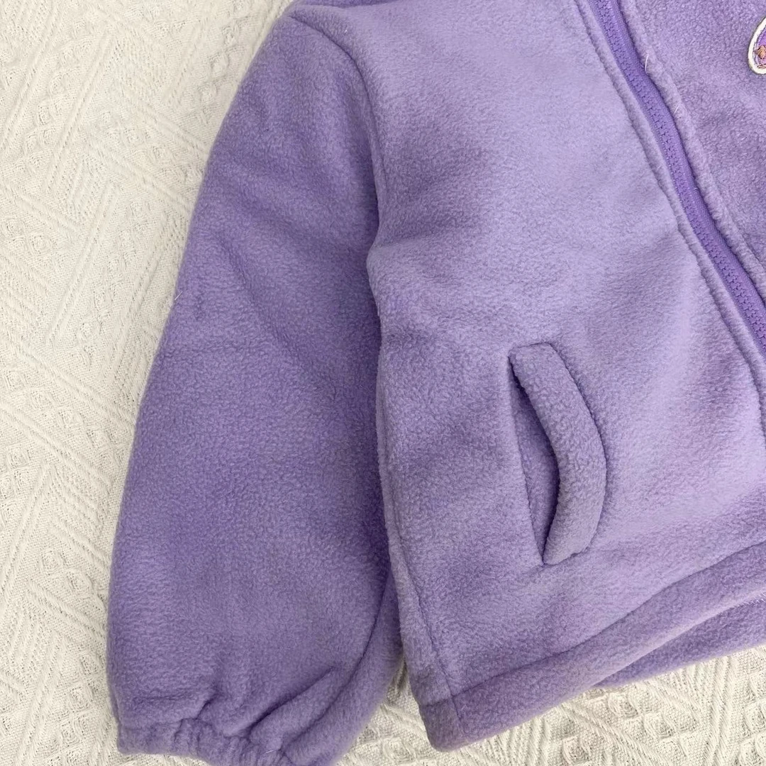 BB038 秋冬款女童紫色卡通外套套装