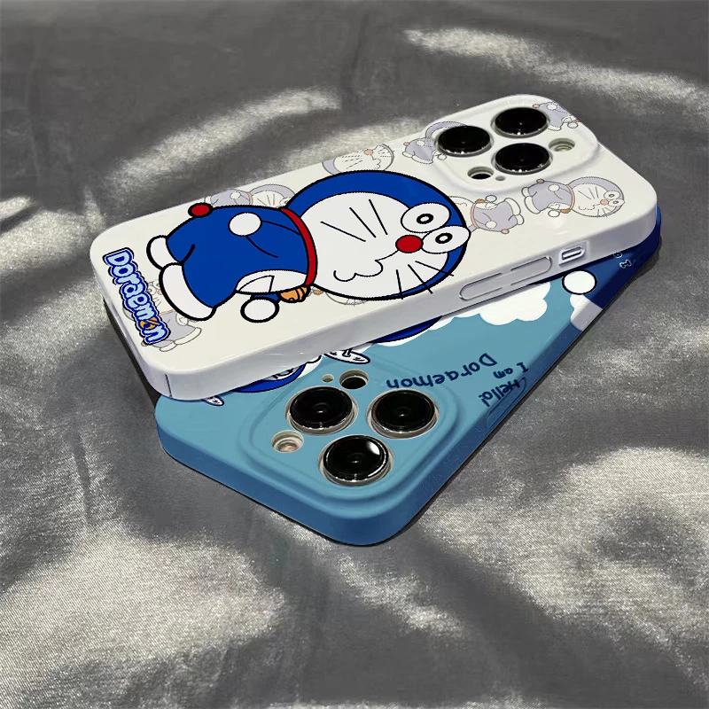仙朵可爱蓝胖子苹果14promax手机壳iPhone13菲林壳12/11女xr硬壳7