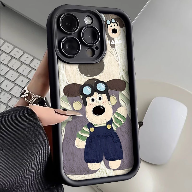 ins可爱掌门狗适用iphone15/13苹果14手机壳华为vivo小米oppo软套
