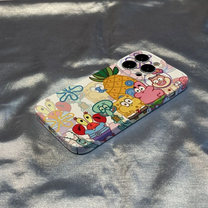 卡通海绵宝宝苹果14promax菲林手机壳iPhone13/12/11女xr硬壳xr女