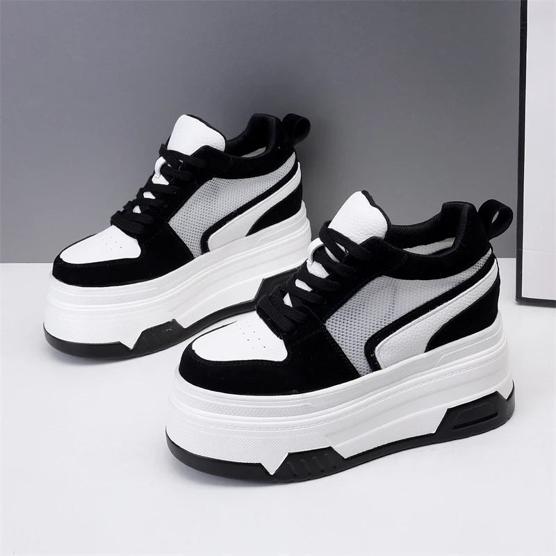 春季INS隐形增高10CM女鞋运动鞋12CM休闲鞋厚底小白鞋松糕鞋子