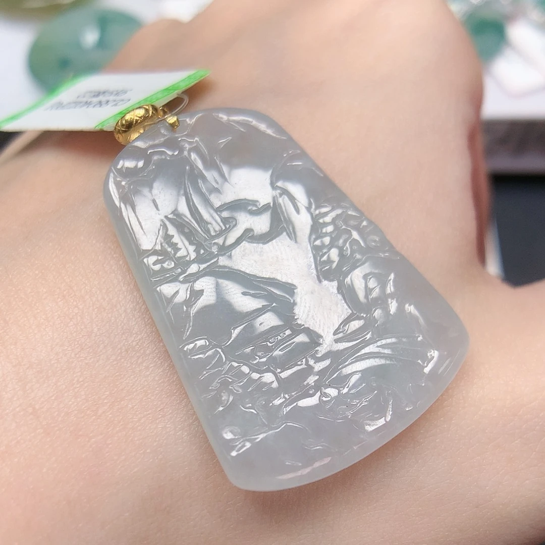 翡翠颈饰18K金镶嵌8888888888888888