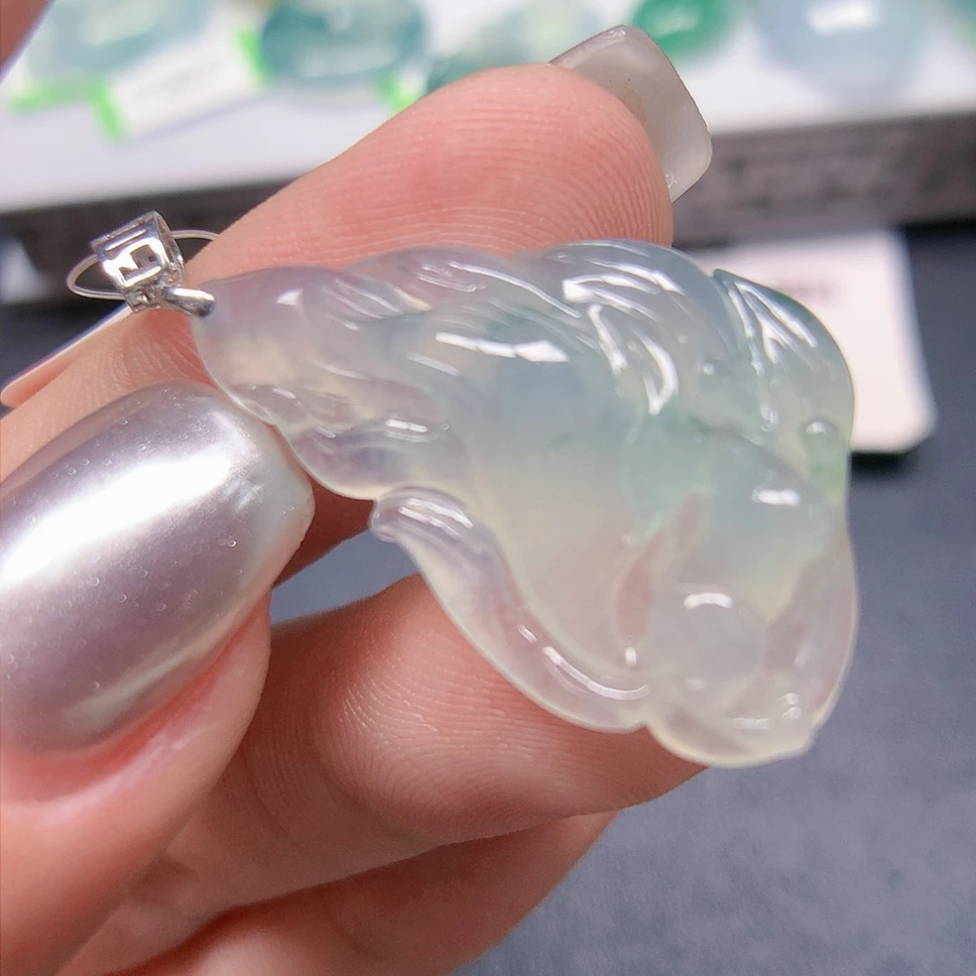 翡翠颈饰18K金镶嵌8888888888888