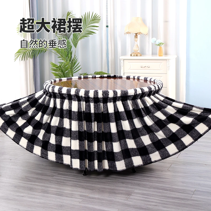 【加绒】烤火桌罩套正方形电炉罩长方形茶几罩圆形桌套麻将机围罩子