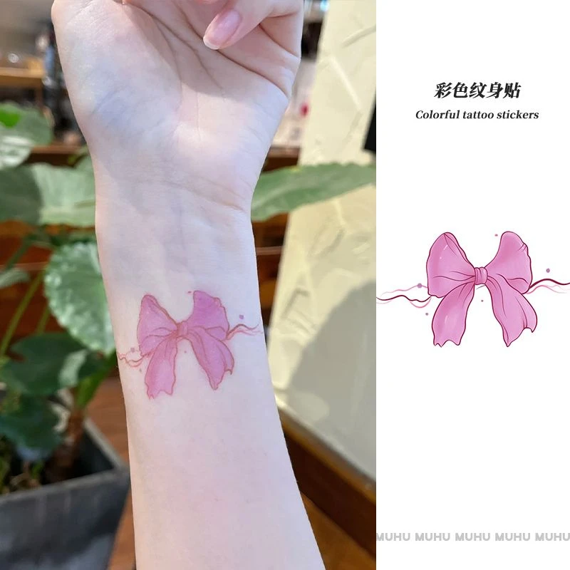 击节叹赏 彩色纹身贴ins少女心多巴胺蝴蝶爱心胸前甜酷辣妹手臂贴