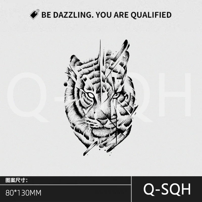 霸气猛虎 老虎纹身贴花臂防水持久女腰部大图案贴纸手臂刺青男