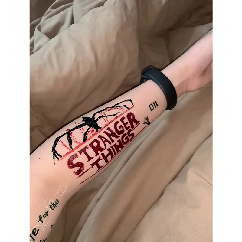 2024新款怪奇物语彩色纹身贴ins高级欧美风防水持久手臂男女逼真