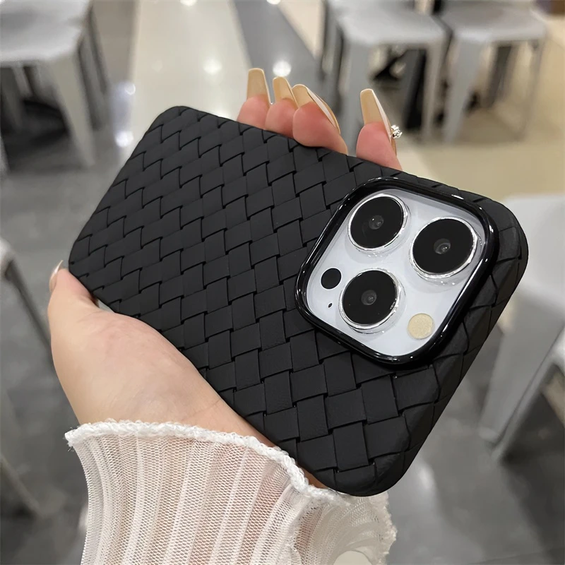 镂空散热编织纹适用iPhone15/14promax手机壳新款13肤感12/11软套