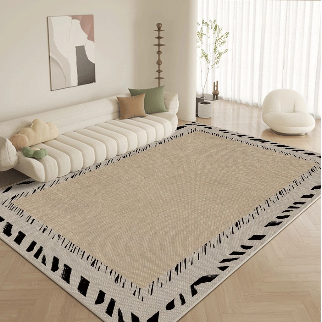 轻奢手工阳台简约奶油地毯床边毯新款防滑复古轻卧室飘窗高级感