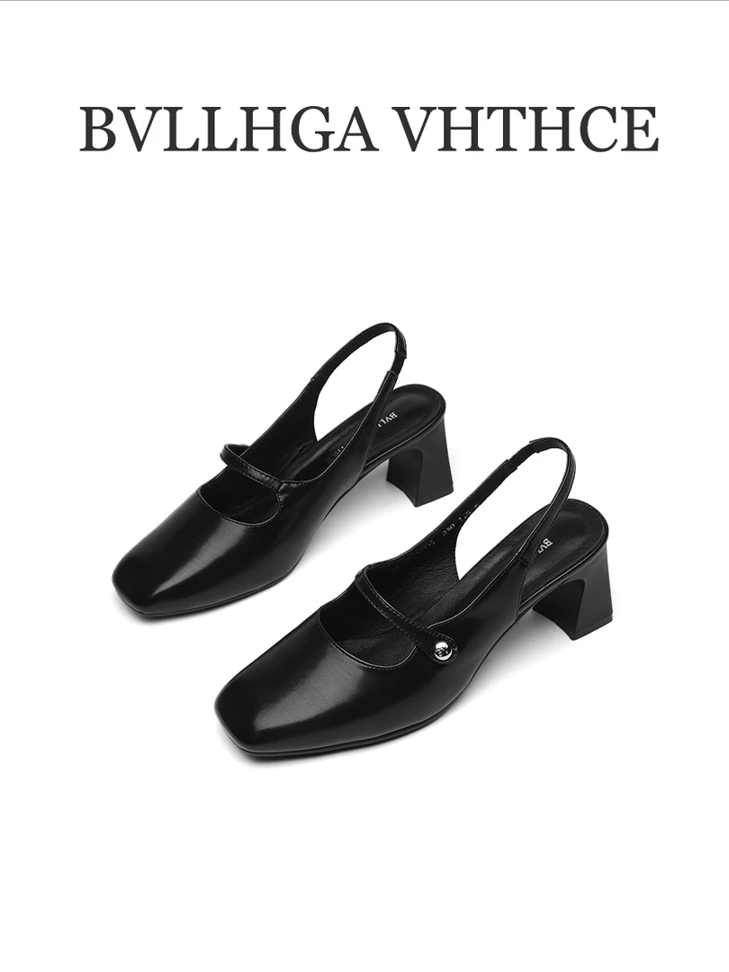 BVLLHGA VHTHCE法式玛丽珍新款胎牛时尚百搭6.5CM跟高女鞋 003