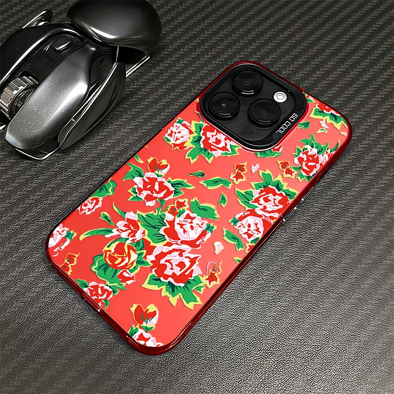 东北大花布苹果15promax手机壳iphone14/13保护套12新年11磨砂潮