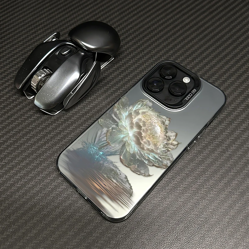 水晶莲花iphone14promax手机壳苹果15高级13pro保护套12网红11潮