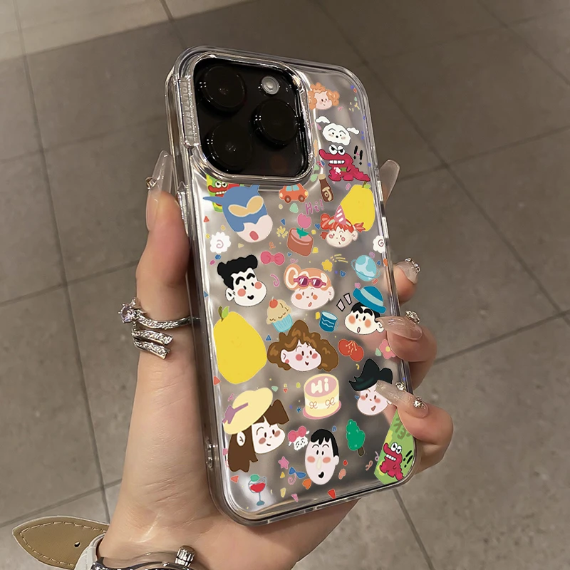 蜡笔小新iphone苹果15promax手机壳14高级感13网红12褶皱xs水波纹