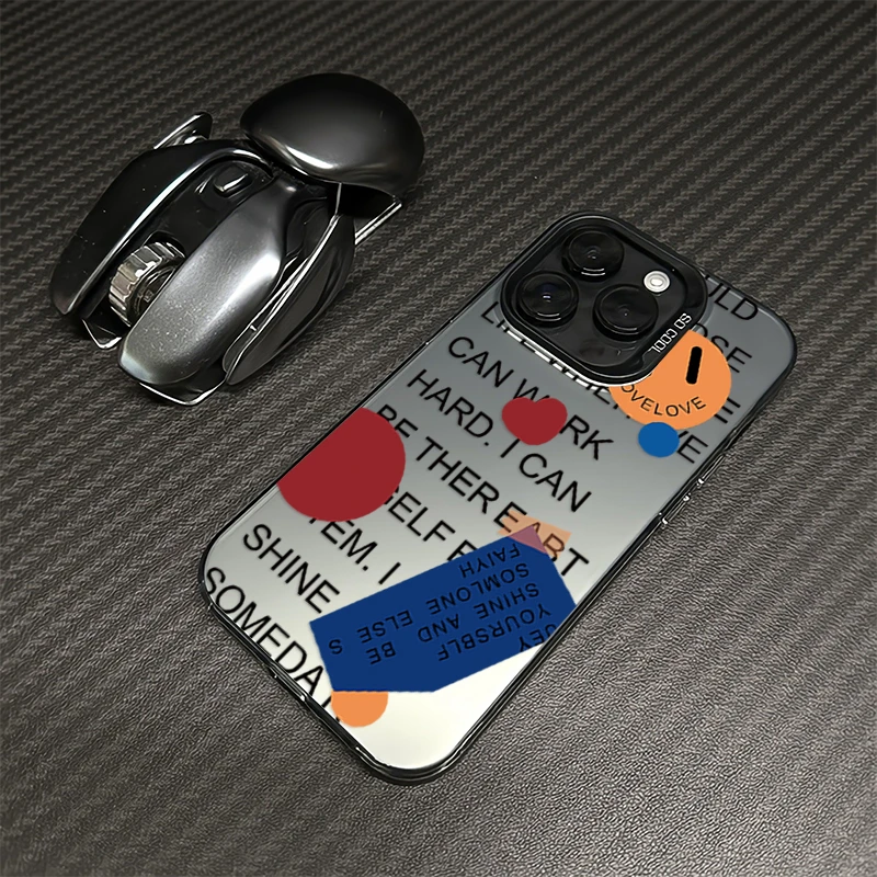 英文色块苹果16pro手机壳15promax磨砂iphone14套13创意12适用11