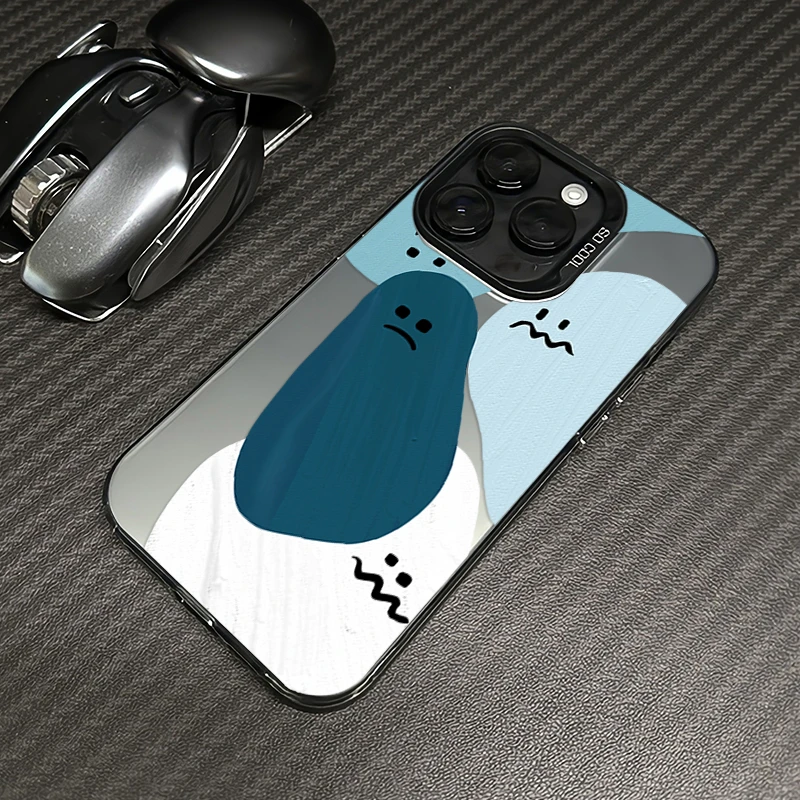 油画表情苹果15手机壳iphone14pro保护套15promax创意13适用12/11