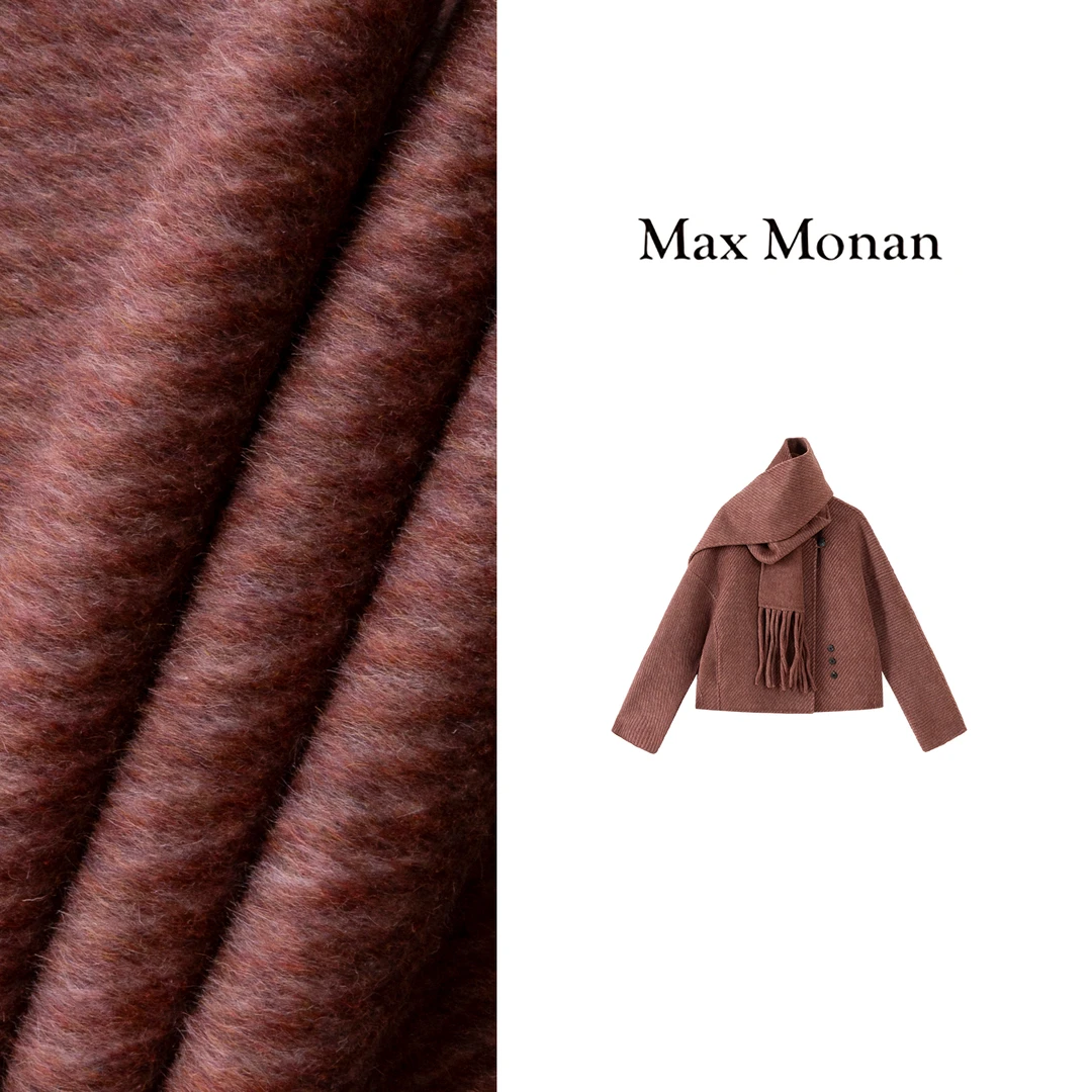 【Max Monan】秋冬设计师新款围巾复古毛呢外套DD24WX571