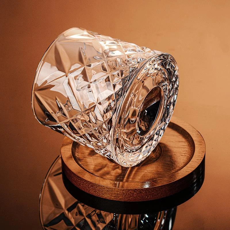 FAVMARTHA威士忌酒杯水晶洋酒杯子家用高端精致古典不倒翁解压玻