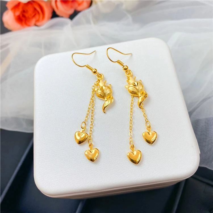 铜合金耳饰 【流苏狐狸耳钩】时尚精美百搭金色耳坠