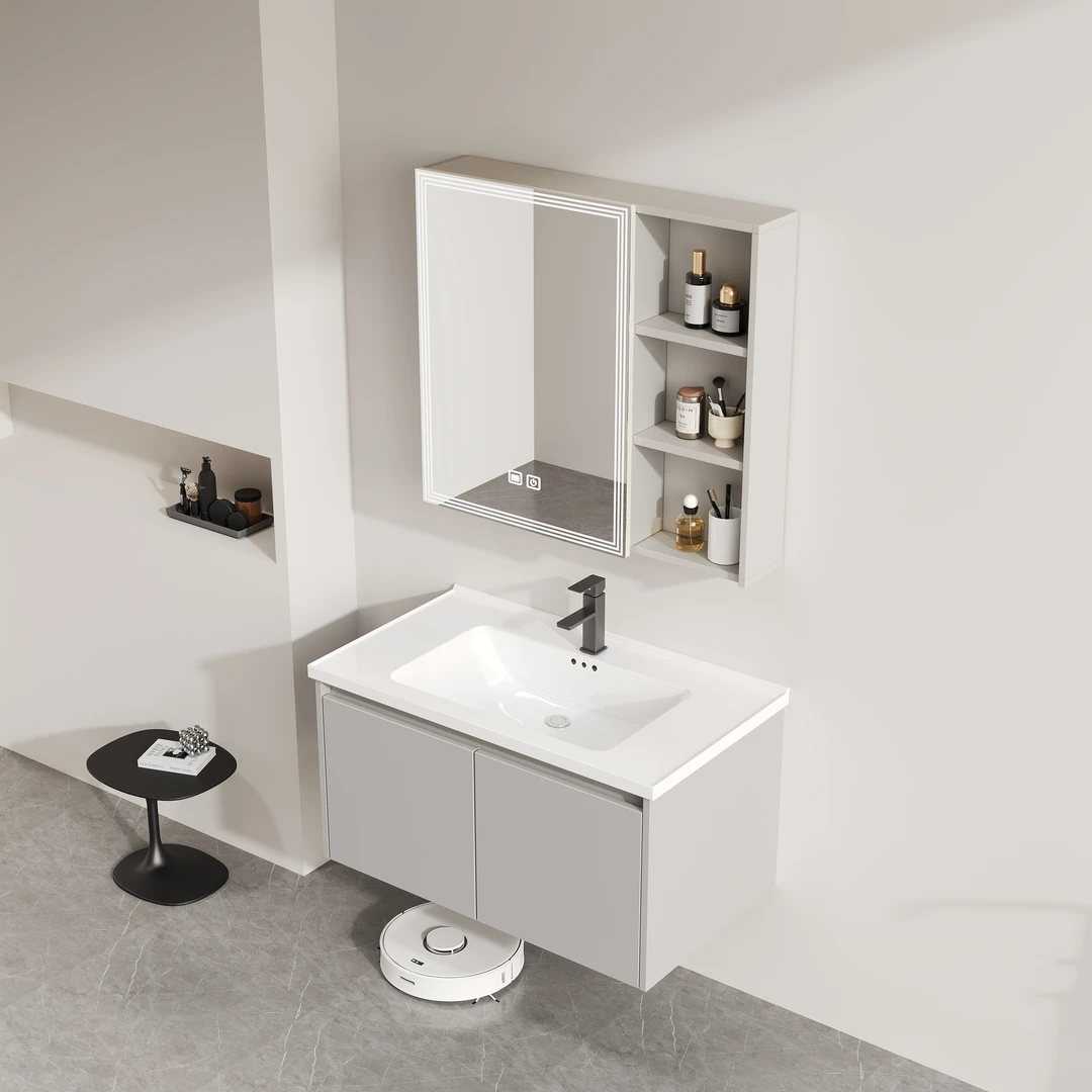 卫生间蜂窝铝防水浴室柜组合陶瓷一体盆洗漱台洗脸盆柜美妆镜柜柜