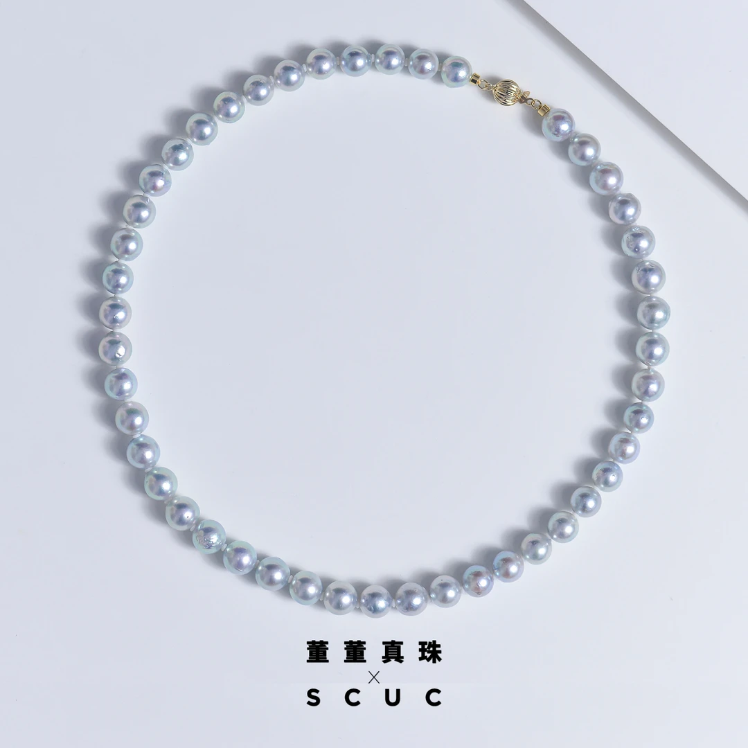 XJ589【虹辉臻选】海水Akoya真多麻珍珠项链/6-7mm/14K金