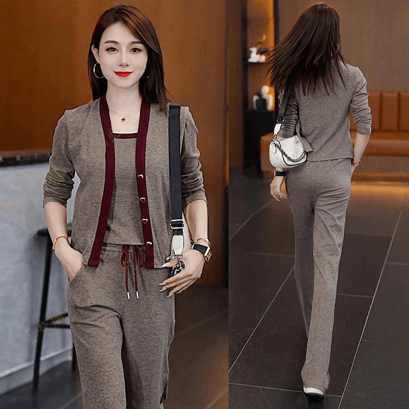2024秋装女新款时尚三件套显瘦洋气休闲减龄早秋穿搭气质长袖242