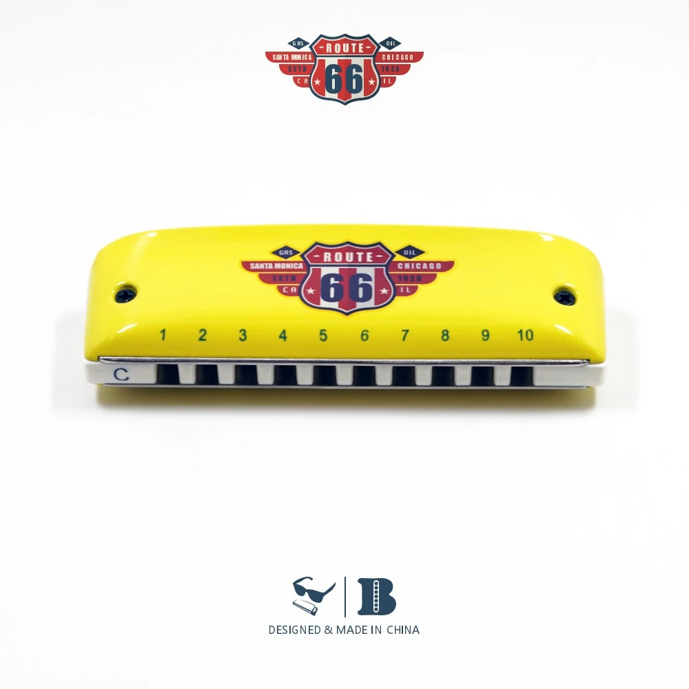 66号公路黄色特别款口琴 初学十孔布鲁斯蓝调10孔PADDY 园园同款