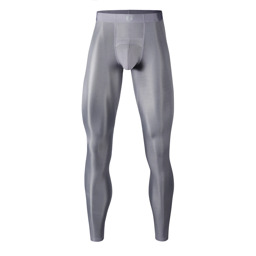 新款全光纱男士锁温超薄打底九分长裤速干运动跑步高弹男款