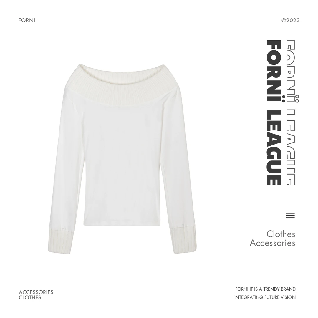 FORNI 针织领打底衫