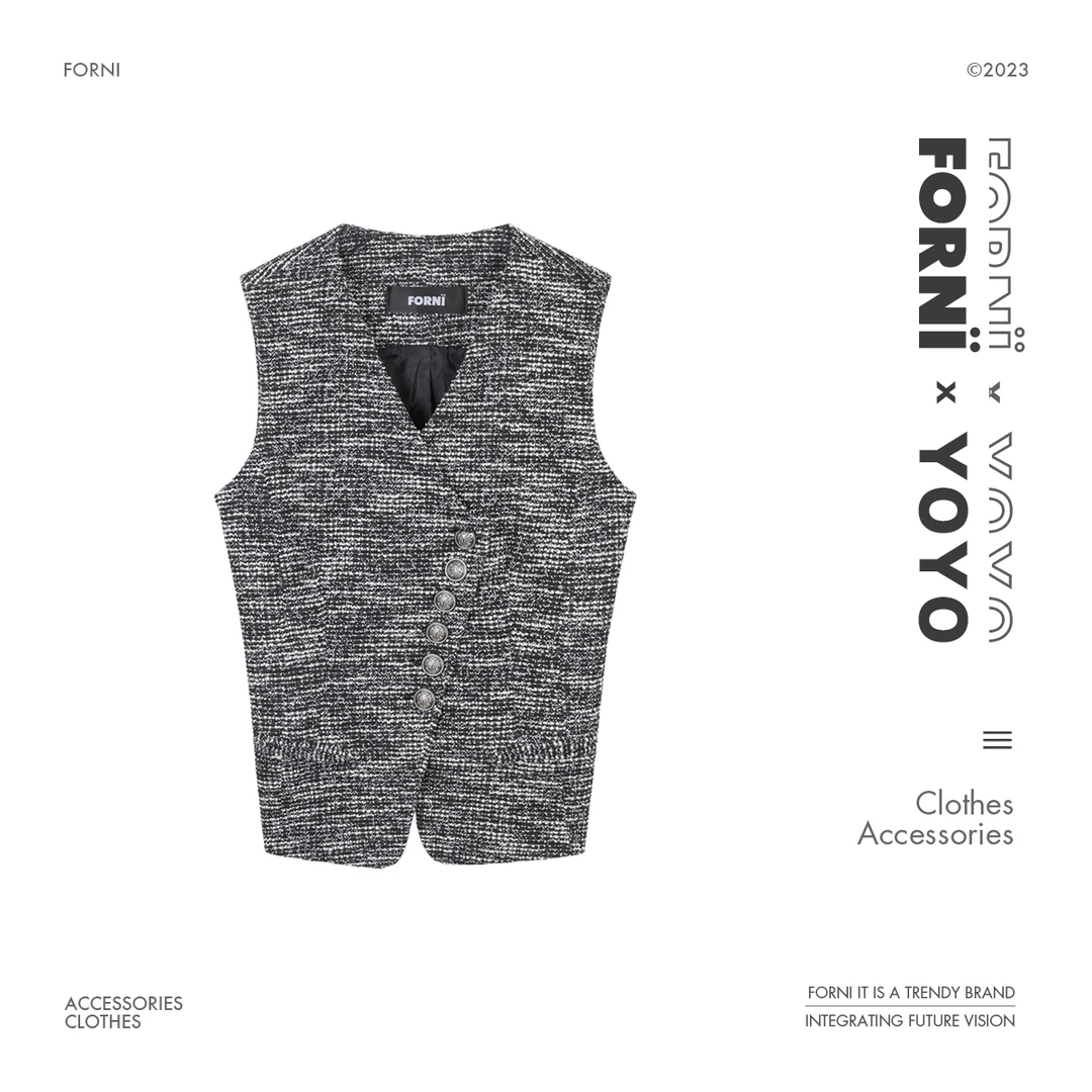 FORNI x YOYO   路易夫人 混色多扣马甲