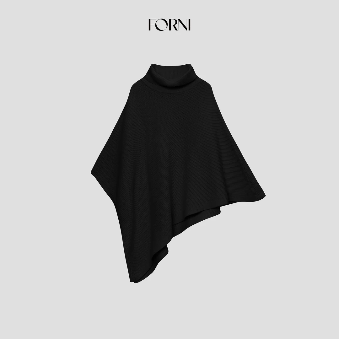 FORNI 冬日来信不规则斗篷设计感廓形宽松绵羊毛披肩