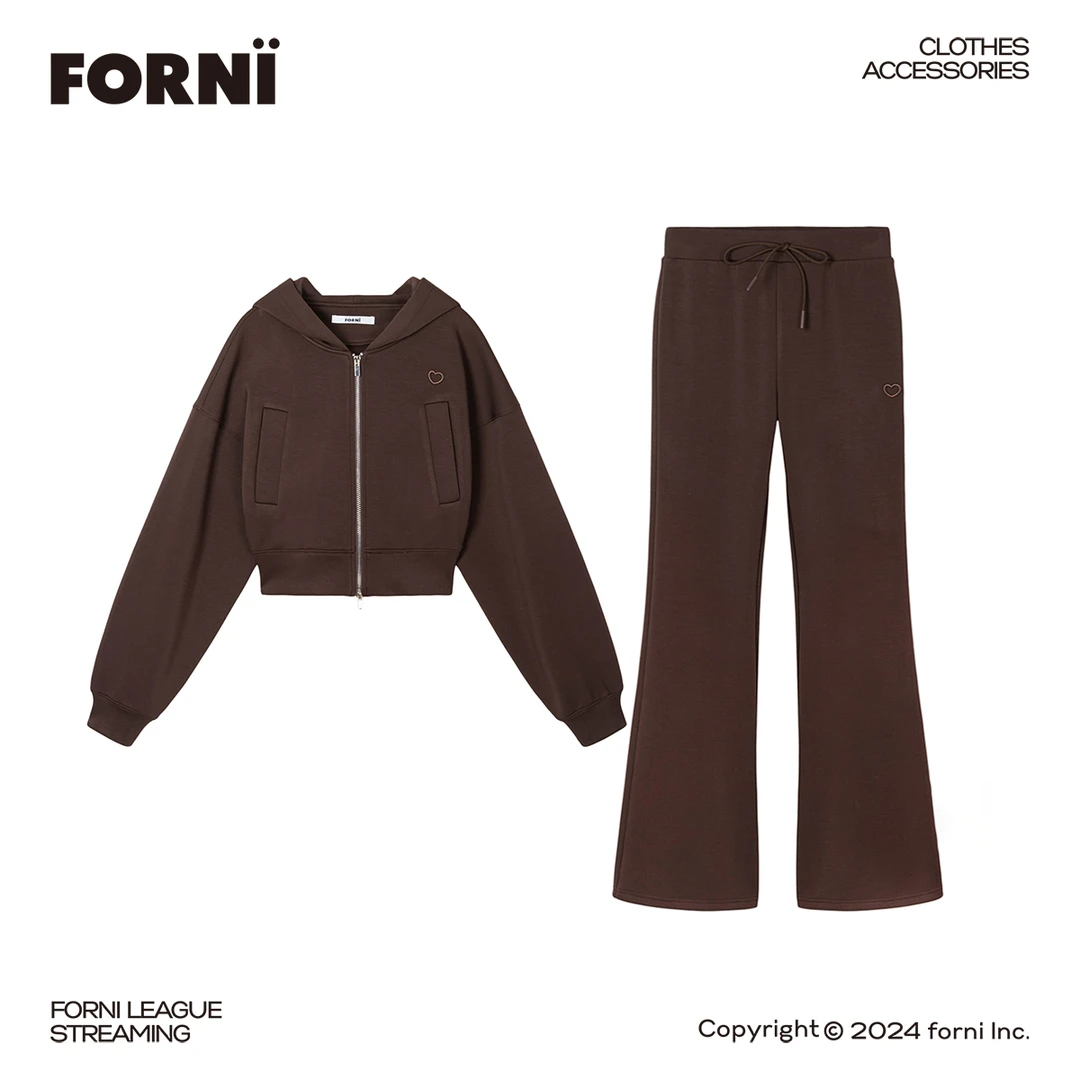 FORNI x YOYO 空气套装 运动时尚气质款高腰复古百搭刺绣卫衣套装