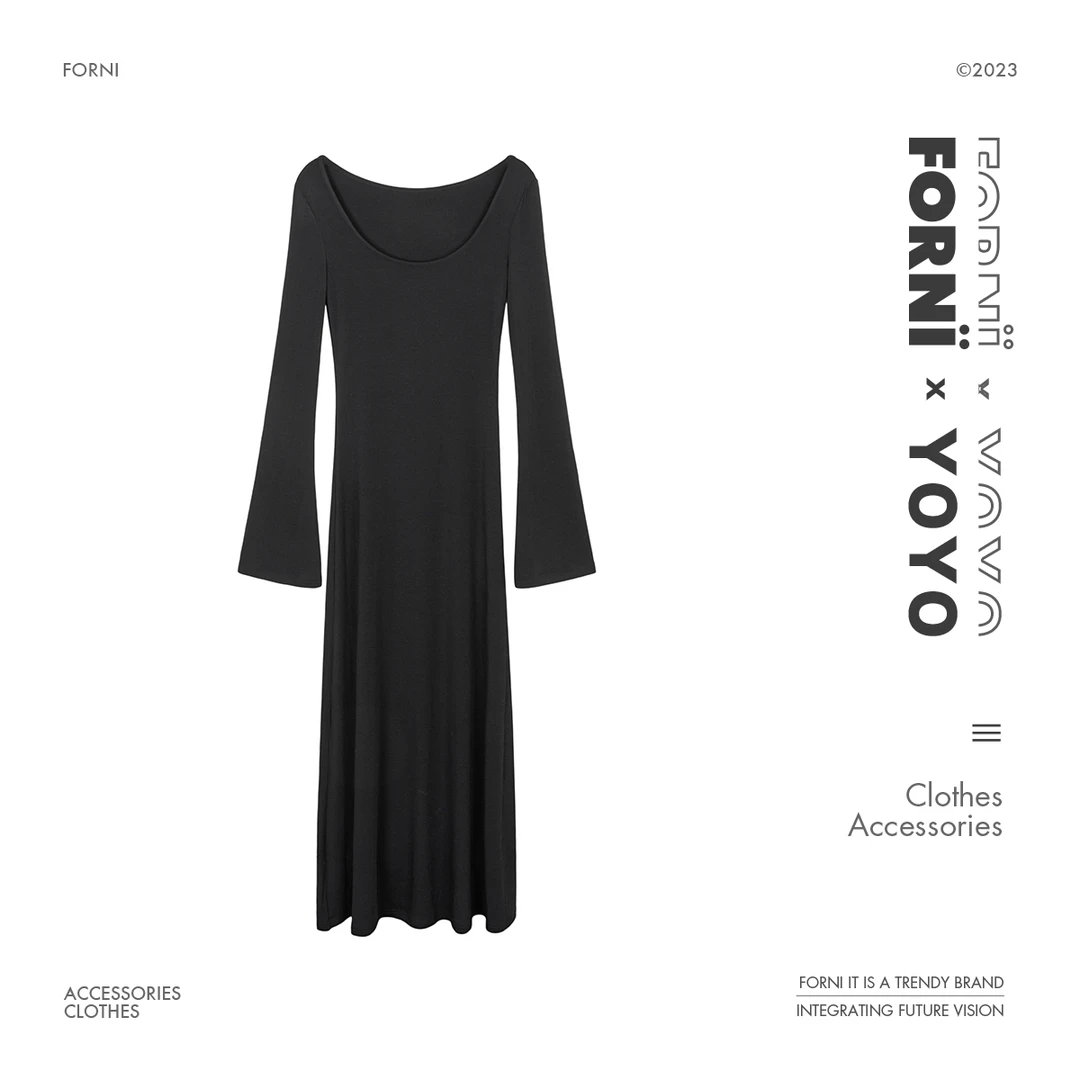 FORNI x YOYO  一眼美女穿搭 纯欲温柔系修身舒适连衣裙